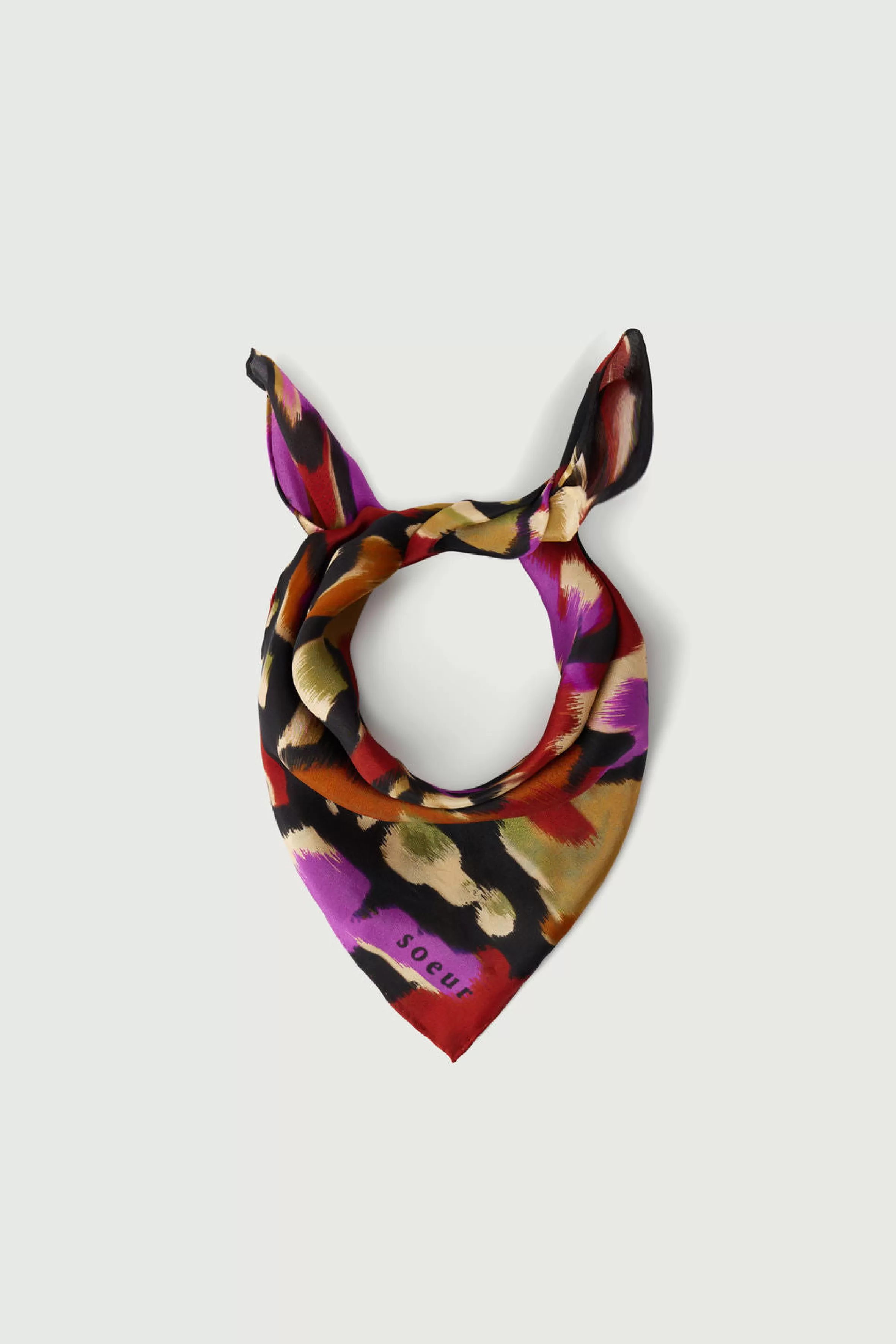 Outlet Soeur foulard dalton noisette/fuchsia